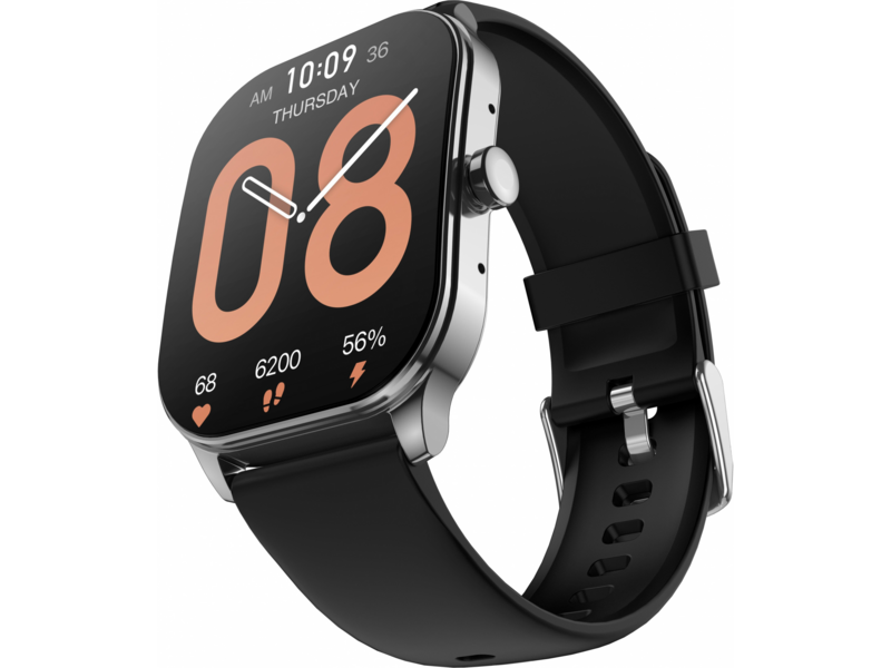 Смарт-часы Amazfit Pop 3S A2318 1.96" AMOLED корп.серебристый рем.черный (1746287)