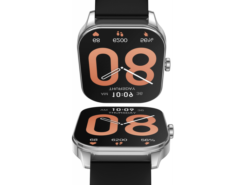 Смарт-часы Amazfit Pop 3S A2318 1.96" AMOLED корп.серебристый рем.черный (1746287)