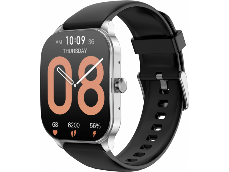 Смарт-часы Amazfit Pop 3S A2318 1.96" AMOLED корп.серебристый рем.черный (1746287)