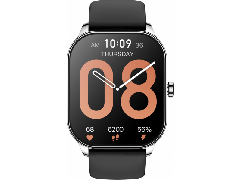Смарт-часы Amazfit Pop 3S A2318 1.96" AMOLED корп.серебристый рем.черный (1746287)