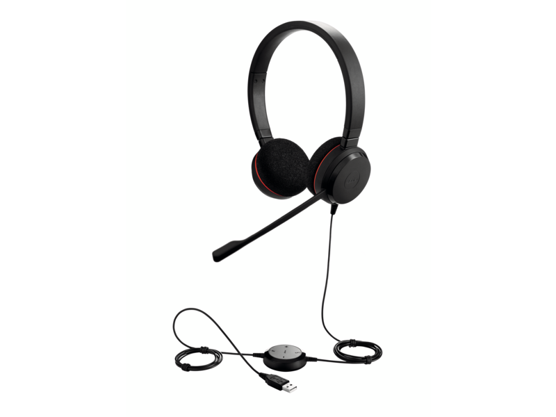 Наушники с микрофоном Jabra Evolve 20 UC Duo черный 1.2м накладные USB оголовье (4999-829-209)