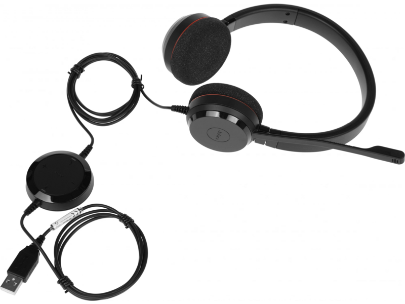 Наушники с микрофоном Jabra Evolve 20 UC Duo черный 1.2м накладные USB оголовье (4999-829-209)