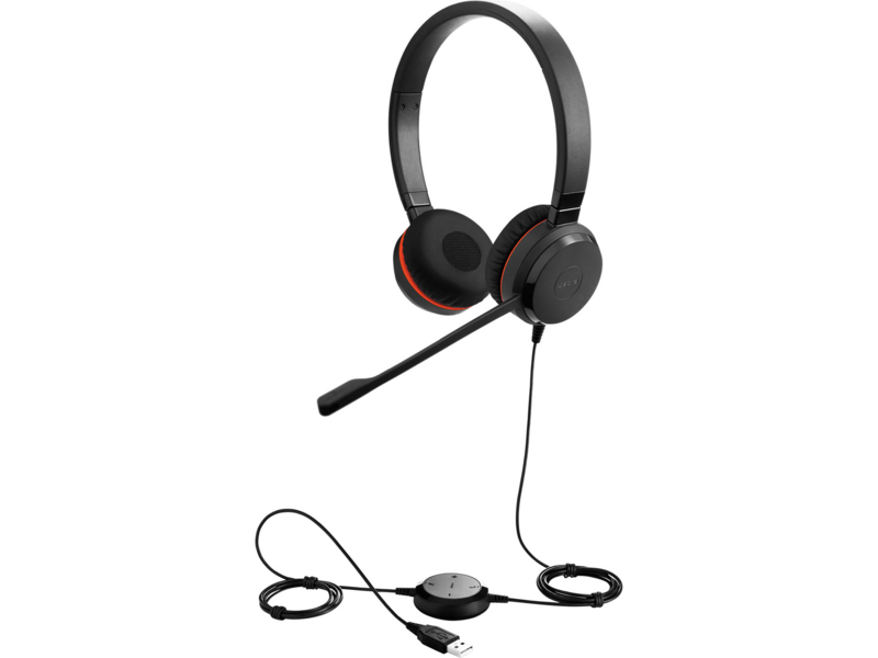 Наушники с микрофоном Jabra Evolve 20 UC Duo черный 1.2м накладные USB оголовье (4999-829-209)