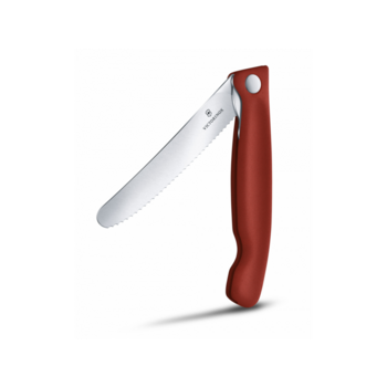 Нож кухонный Victorinox Swiss Classic (6.7831.FB) стальной столовый лезв.110мм серрейт. заточка красный блистер