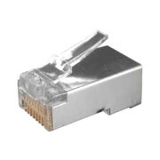 Коннектор Hyperline (PLUG-8P8C-U-C6-SH-100) FTP кат.6 RJ45 прозрачный (упак.:100шт)