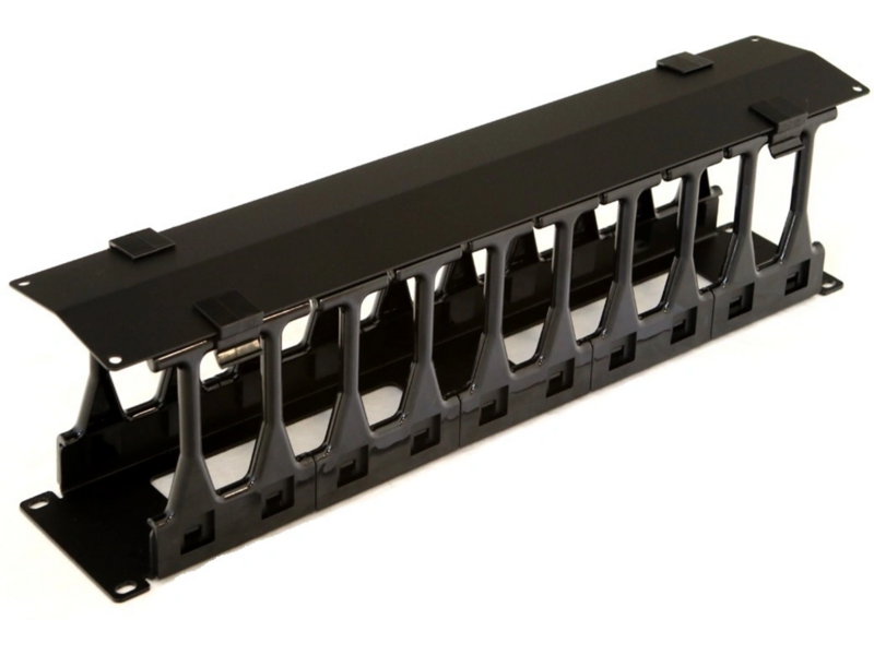 Кабельный органайзер Hyperline CMF-2U-FPL106-MCOV-RAL9005 пальцы 2U шир.:19" глуб.:106мм