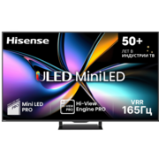 Телевизор ЖК 65'' Hisense Телевизор ЖК 65'' Hisense/ 65", Ultra HD, Mini LED, Local Dimming Zones 560, 165 Hz(VRR), Smart TV (ОС VIDAA U9), Wi-Fi, DVB-T2/T/C/S2/S, HDR 10+, Dolby Vision, Dolby Atmos, Bluetooth, 2.1.2ch 2*10W(Main)+20W(Subwoofer)+2*5W(Side