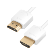 GCR Ультратонкий кабель HDMI2.0 для AppleTV, SLIM, 1.5m, белый, OD3.8mm, HDR 4:2:0, Ultra HD, 4K60Hz, 18.0 Гбит/с, 32/32 AWG