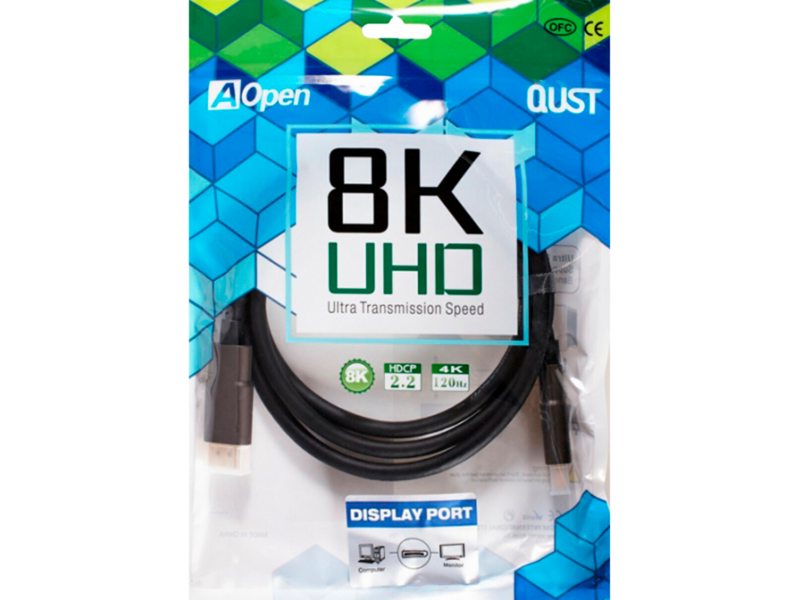 Кабель Кабель/ Кабель соединительный DISPLAY PORT v1.4, 8K@60Hz, 2m iOpen (Aopen/Qust)<ACG633-2M>