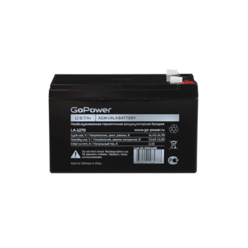 Аккумулятор свинцово-кислотный GoPower LA-1270 12V 7Ah клеммы T2/ F2 (1/5)