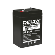 Батарея DELTA серия DT, DT 606, напряжение 6В, емкость 6Ач (разряд 20 часов), макс. ток разряда (5 сек.) 90А, макс. ток заряда 1.8А, свинцово-кислотная типа AGM, клеммы F1, ДxШxВ 70х48х101мм., вес 0.81кг., срок службы 5 лет. Батарея DELTA серия DT, DT 60