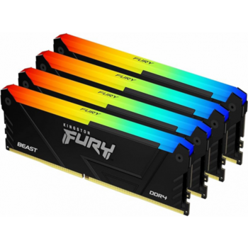 Память оперативная Память оперативная/ Kingston 128GB 3600MT/s DDR4 CL18 DIMM (Kit of 4) FURY Beast RGB