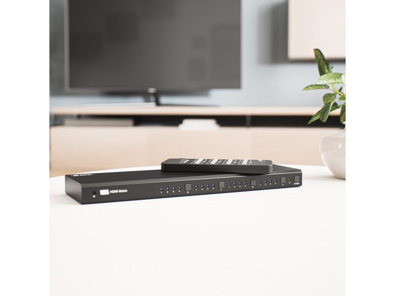 GCR Матричный переключатель HDMI, 4 устройства к 4 мониторам, 4K30Hz, HDCP 1.4, поддержка RS232, EDID