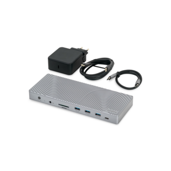 Док-станция для ноутбука Док-станция для ноутбука/ NERPA 14 in 1 docking station (1xDC 12V 3A, 1xUSB-C 100W PD, 2xHDMI 4K@60Hz, 2xDP 4K@60Hz, 3xUSB-A 3.2 (10Gbps data), 1xTF/microSD, 1xSD/MMC, 1x3.5mm audio, 1xRJ45 Gb), USB-C power adapter 100W, power 100