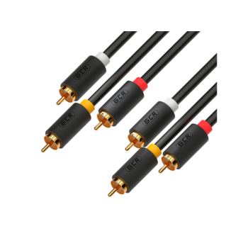 Кабель аудио RCA / RCA GCR Кабель 2.0m видео-аудио 3 х RCA / 3 х RCA, черный, GCR-54136