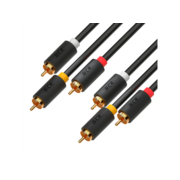Кабель аудио RCA / RCA GCR Кабель 3.0m видео-аудио 3 х RCA / 3 х RCA, черный, GCR-54137