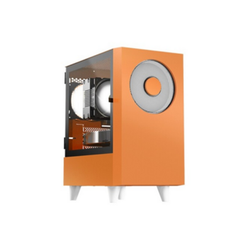 Корпус без блока питания Корпус без блока питания/ Case WIZMAX EM1, Mini-Tower, TG, 1x160mm + 1x120mm LED, 1xUSB-A 3.0 + 2xUSB-A 2.0, mATX, mITX, Woofer Orange