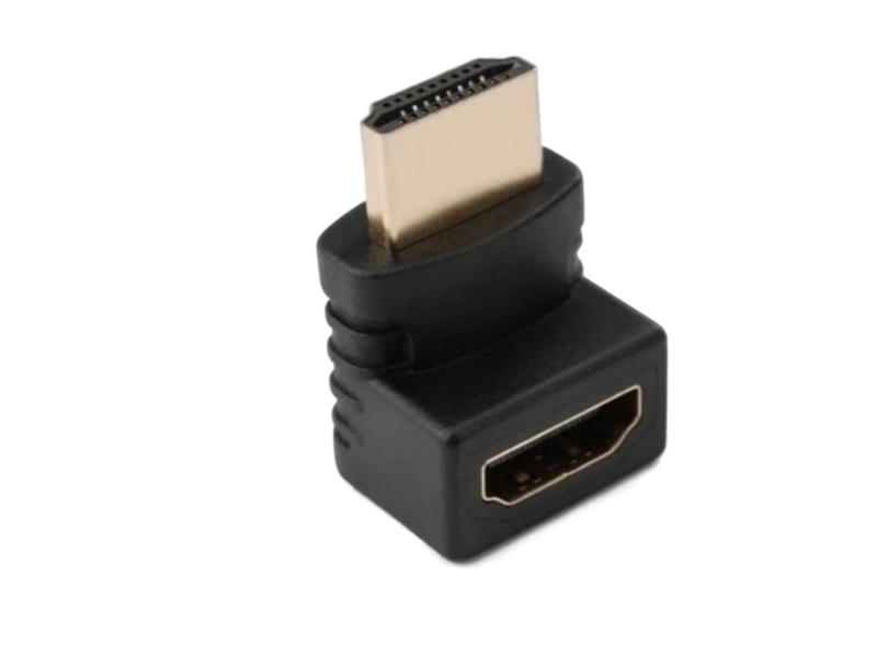 Кабель Кабель/ Переходник GoPower HDMI (m)-HDMI (f) угловой 4K 60Hz черный в пакете (1/500)