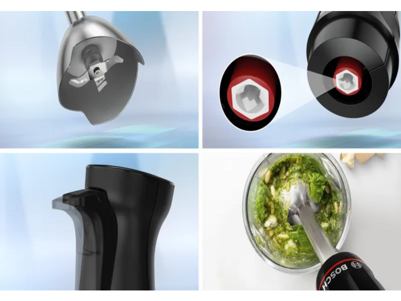 Блендер Bosch Блендер Bosch/ Блендер Bosch, погружной, мощность 1000 Вт, механическое управление, 5 насадок, цвет черный