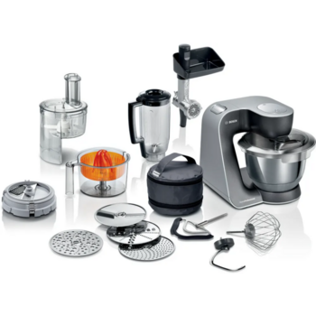 Кухонный комбайн Bosch Кухонный комбайн Bosch/ Кухонный комбайн Bosch, 12 насадок, поворотное управление, цвет серый