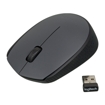 Мышь Logitech M170 серый/черный оптическая 1000dpi беспров. USB 2but (910-004646)