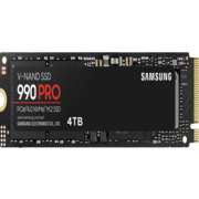 Твердотельный накопитель Твердотельный накопитель/ Samsung SSD 990 PRO, 4000GB, M.2(22x80mm), NVMe 2.0, PCIe 4.0 x4, V-NAND TLC, R/W 7450/6900MB/s, IOPs 1 400 000/1 550 000, DRAM buffer 4096MB, TBW 2400, DWPD 0.33 (12 мес.)