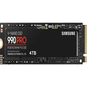 Твердотельный накопитель Твердотельный накопитель/ Samsung SSD 990 PRO, 4000GB, M.2(22x80mm), NVMe 2.0, PCIe 4.0 x4, V-NAND TLC, R/W 7450/6900MB/s, IOPs 1 400 000/1 550 000, DRAM buffer 4096MB, TBW 2400, DWPD 0.33 (12 мес.)