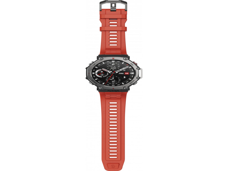 Смарт-часы Amazfit T-Rex 3 A2323 48.5мм 1.5" AMOLED корп.темно-серый рем.красный разм.брасл.:145-210мм (1746757)