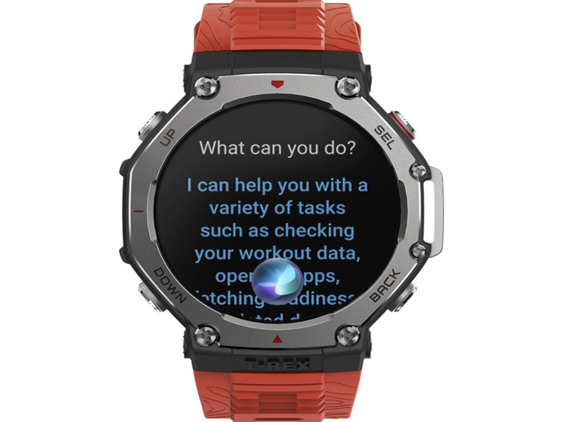 Смарт-часы Amazfit T-Rex 3 A2323 48.5мм 1.5" AMOLED корп.темно-серый рем.красный разм.брасл.:145-210мм (1746757)