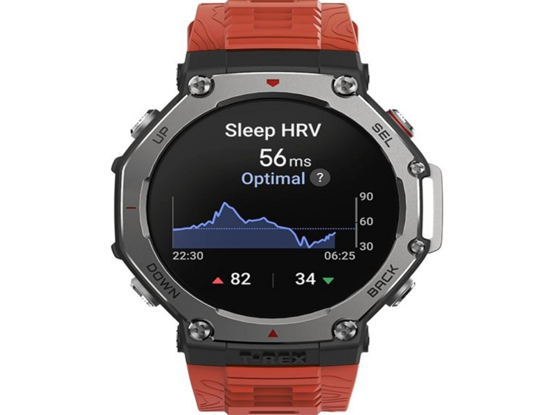 Смарт-часы Amazfit T-Rex 3 A2323 48.5мм 1.5" AMOLED корп.темно-серый рем.красный разм.брасл.:145-210мм (1746757)