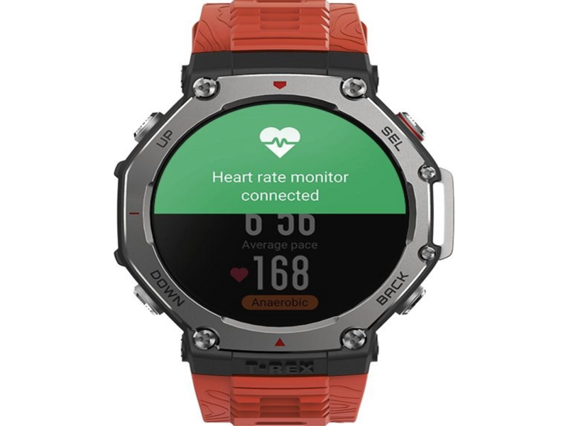 Смарт-часы Amazfit T-Rex 3 A2323 48.5мм 1.5" AMOLED корп.темно-серый рем.красный разм.брасл.:145-210мм (1746757)