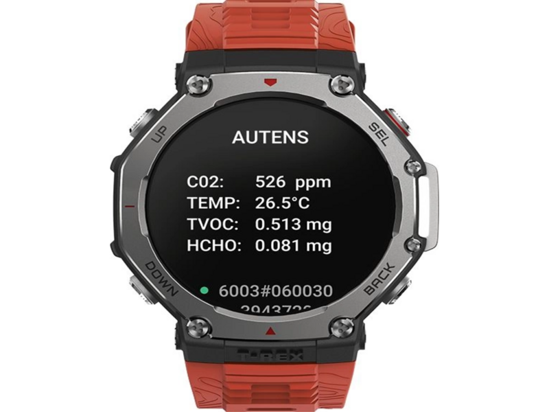 Смарт-часы Amazfit T-Rex 3 A2323 48.5мм 1.5" AMOLED корп.темно-серый рем.красный разм.брасл.:145-210мм (1746757)