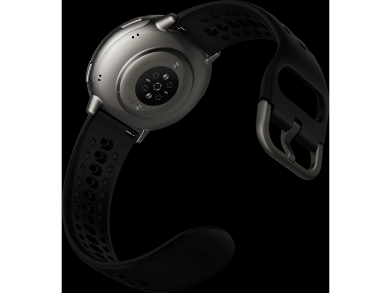 Смарт-часы Amazfit Active 2R A2437 43.9мм 1.32" AMOLED корп.серебристый рем.черный разм.брасл.:135-195мм (6970100377712)