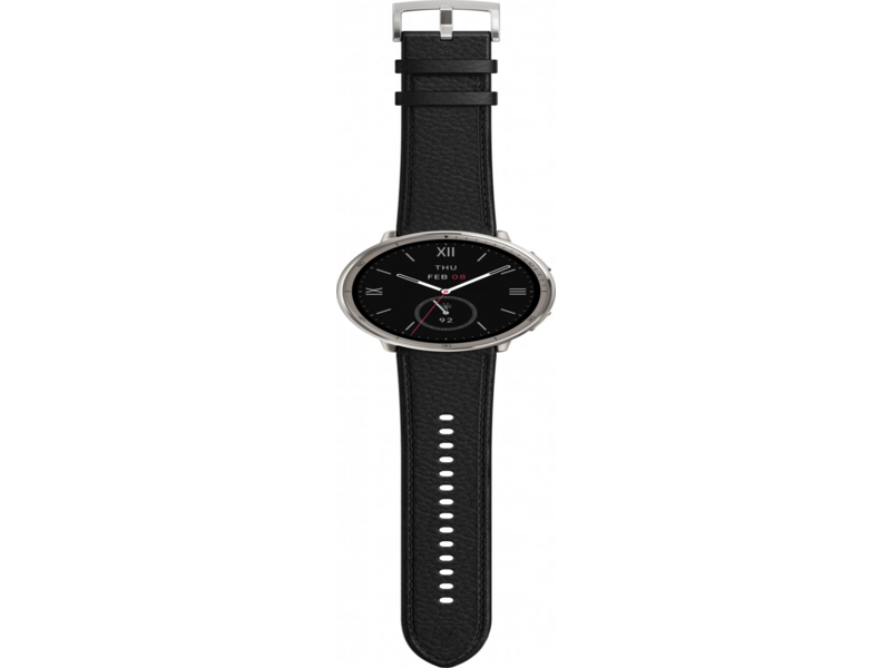 Смарт-часы Amazfit Active 2R A2437 Premium 43.9мм 1.32" AMOLED корп.серебристый рем.черный разм.брасл.:150-210мм (1746931)