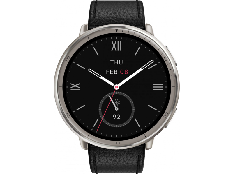 Смарт-часы Amazfit Active 2R A2437 Premium 43.9мм 1.32" AMOLED корп.серебристый рем.черный разм.брасл.:150-210мм (1746931)