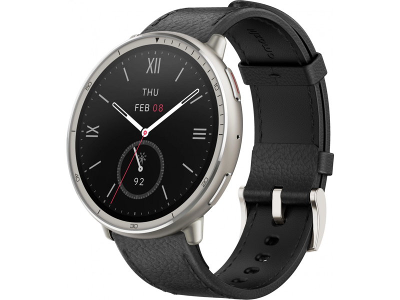 Смарт-часы Amazfit Active 2R A2437 Premium 43.9мм 1.32" AMOLED корп.серебристый рем.черный разм.брасл.:150-210мм (1746931)
