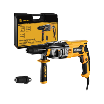 Перфоратор Deko DKH1250W патрон:SDS-plus уд.:3.2Дж 1250Вт (кейс в комплекте)