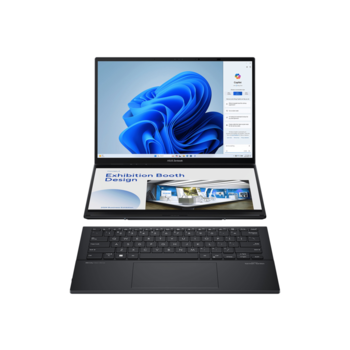 Ноутбук Ноутбук/ ASUS UX8406CA-QL211X Duo Touch 14+14"(1920x1200 + 1920x1200 OLED 16:10)/Touch/Intel Core Ultra 9 285H(3.7Ghz)/32768Mb/1024PCISSDGb/noDVD/Int:Intel Arc graphics/Cam/BT/WiFi/75WHr/war 1y/1.65kg/Basalt Gray/Win11Pro + 2х14" экрана; маг-алюм