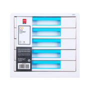 Бокс для документов Deli EZ01033 Rio 5 выдвижных ящиков 277х344х259мм белый/голубой пластик
