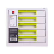 Бокс для документов Deli EZ01053 Rio 5 выдвижных ящиков 277х344х259мм белый/зеленый пластик