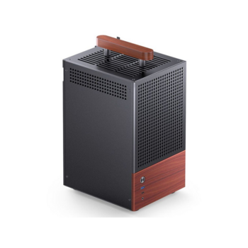 Корпус без блока питания Корпус без блока питания/ Case JONSBO T6, Mini-Tower, 1x140mm, 1xUSB-A 3.0 + 1xUSB-C 3.2, mITX, wood panel + wooden handle Black