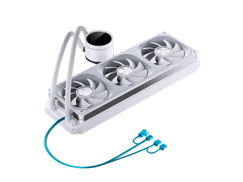 Система жидкостного охлаждения Система жидкостного охлаждения/ Water Cooling System JONSBO TH-360 White (300W, 360mm, LED temp., White, ARGB/ Fans: 3x120mm, 62.4CFM, 37.3dBA, 2400RPM/ Pump height 72mm, 30dBA, 2400RPM, Rad thickness 27mm/ S: 1851, 1700, 12
