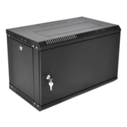 Шкаф коммутационный ЦМО ШРН-Эконом (ШРН-Э-6.350.1-9005) настенный 6U 600x350мм пер.дв.стал.лист 85кг черный 300мм 11кг 180град. 345мм IP20 металл