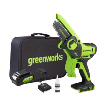 Цепная пила Greenworks G24MCS10 дл.шины:4"(10cm) 1аккум. 2Ач ЗУ (2008207UA)
