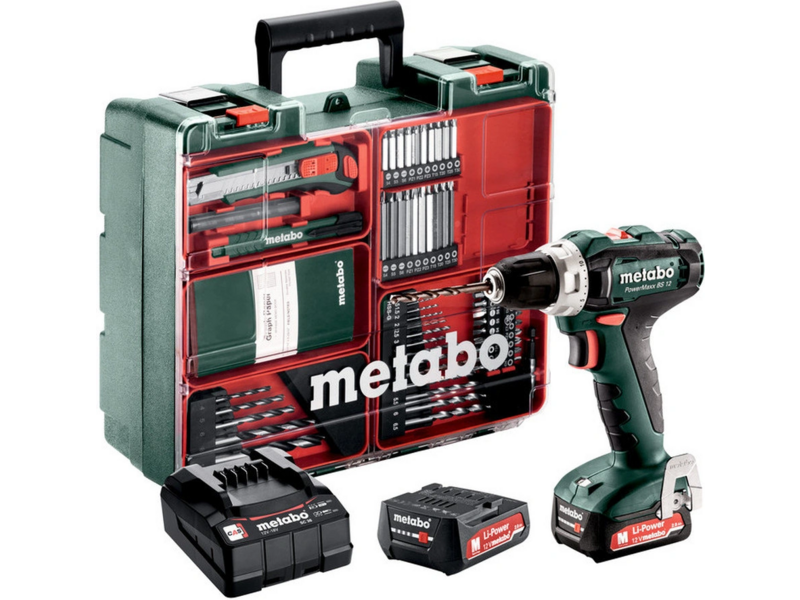 Дрель-шуруповерт Metabo PowerMaxx BS 12 Set аккум. патрон:быстрозажимной (кейс в комплекте) (601036870)