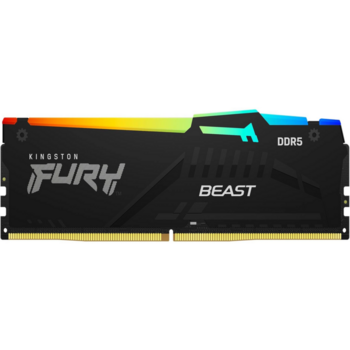 Память DDR5 16GB 6000MHz Kingston KF560C36BBE2A-16 Fury Beast RGB RTL Gaming PC5-48000 CL36 DIMM 288-pin 1.35В single rank с радиатором Ret