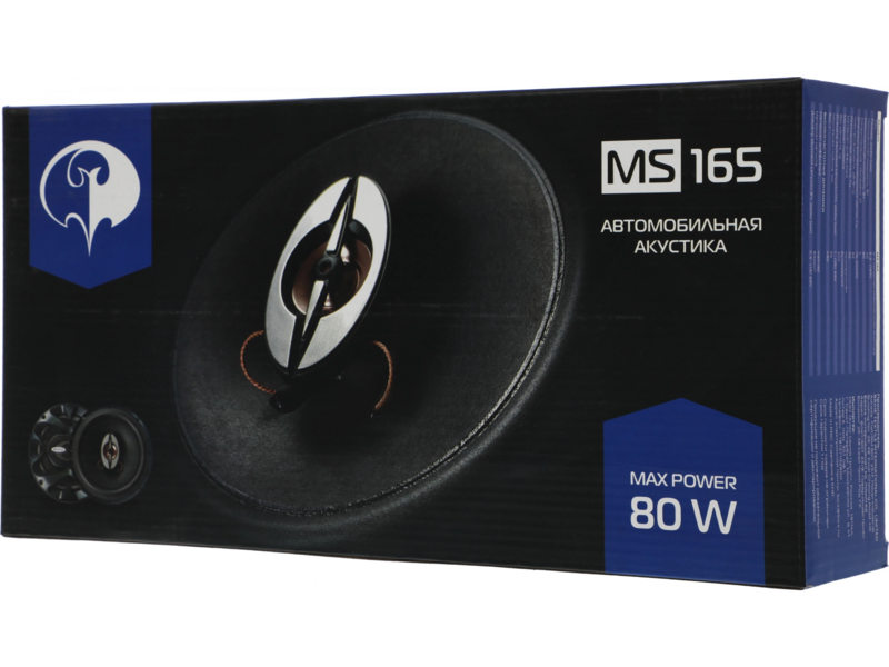 Колонки автомобильные Phantom MS 165 (без решетки) 80Вт 92дБ 4Ом 16см (6.5дюйм) (ком.:2кол.) коаксиальные двухполосные