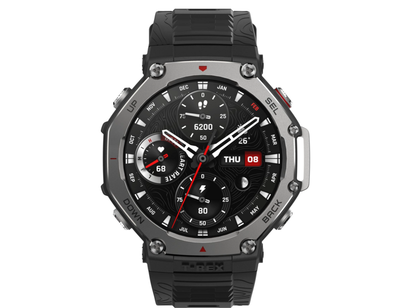 Смарт-часы Amazfit T-Rex 3 A2323 48.5мм 1.5" AMOLED корп.темно-серый рем.темно-серый разм.брасл.:145-210мм (1746721)