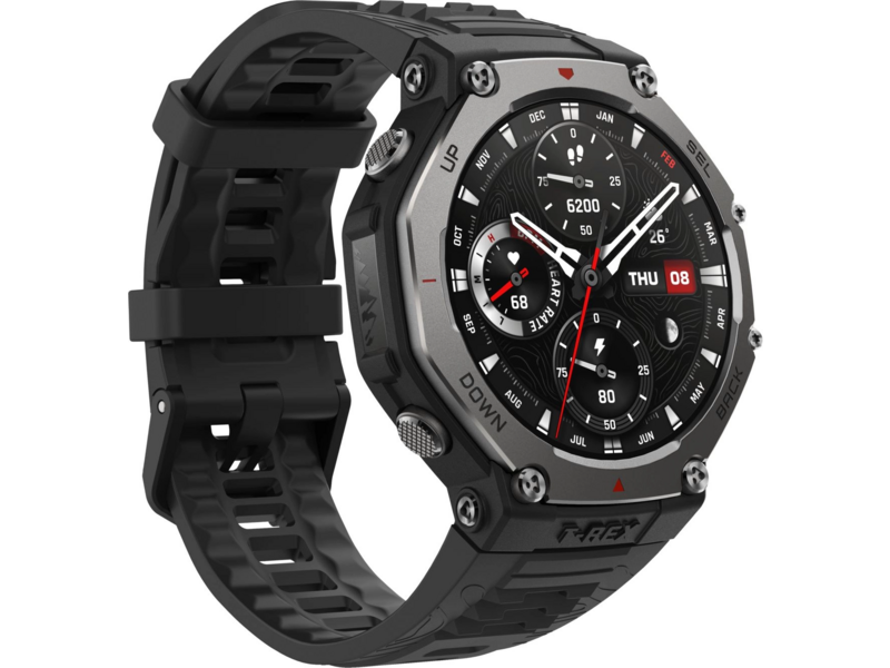 Смарт-часы Amazfit T-Rex 3 A2323 48.5мм 1.5" AMOLED корп.темно-серый рем.темно-серый разм.брасл.:145-210мм (1746721)