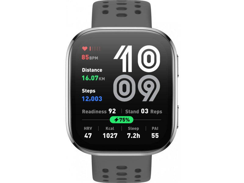 Смарт-часы Amazfit Bip 6 A2435 1.97" AMOLED корп.угольно-серый рем.серый разм.брасл.:130-195мм (6970100378191)
